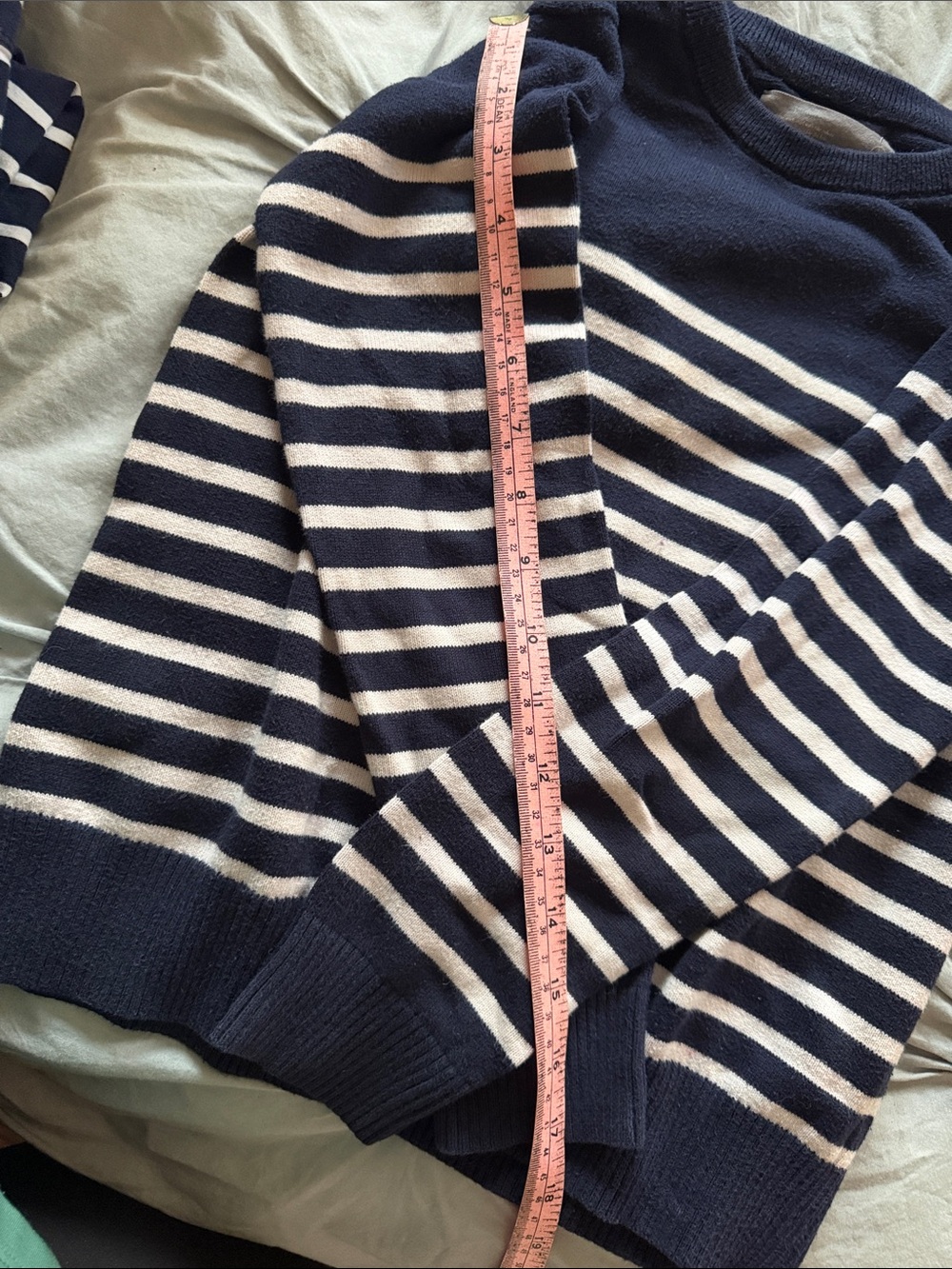 Navy and White Striped Crewneck Sweater - Primary - Picture 2 of 5
